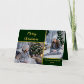 メリークリスマス金ゴールドキッズ写真 箔シーズンカード (正面)