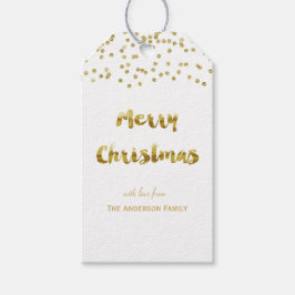 メリークリスマス金ゴールドグリッターギフトラベル ギフトタグ