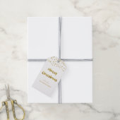 メリークリスマス金ゴールドグリッターギフトラベル ギフトタグ (より糸付き)