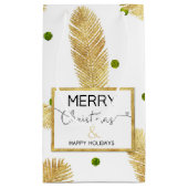 メリークリスマス金ゴールドグリッタースクリプトスモール抱き枕 スモールペーパーバッグ (裏面)