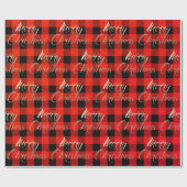 メリークリスマス金ゴールドグリッタースクリプトバッファローウォーム ラッピングペーパー (フラット)