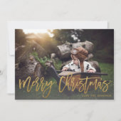 メリークリスマス金ゴールドグリッタースクリプトフォトフェード (正面)