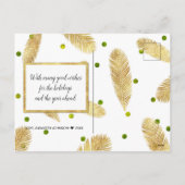 メリークリスマス金ゴールドグリッタースクリプト写真はがき シーズンポストカード (裏面)