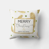メリークリスマス金ゴールドグリッタースクリプト – 枕 (裏面)