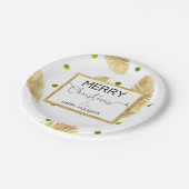 メリークリスマス金ゴールドグリッタースクリプト – 紙プレート ペーパープレート (アングル)