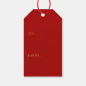 メリークリスマス金ゴールドグリッタートナディアレッドホリデイ ギフトタグ (裏面)