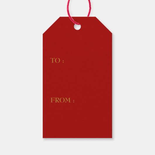 メリークリスマス金ゴールドグリッタートナディアレッドホリデイ ギフトタグ (裏面)