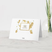 メリークリスマス金ゴールドグリッターフォトグリーティングカード シーズンカード (裏面)