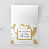 メリークリスマス金ゴールドグリッターフォトグリーティングカード シーズンカード (内部)