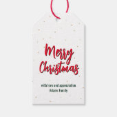 メリークリスマス金ゴールドグリッター ギフトタグ (正面)