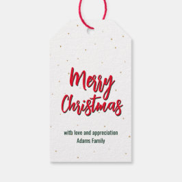 メリークリスマス金ゴールドグリッター ギフトタグ