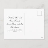 メリークリスマス金ゴールドグリーンシャイニースワールクラシック シーズンポストカード (裏面)