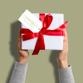 メリークリスマス金ゴールドシンプル書道 ギフトタグ