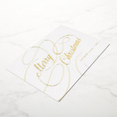 メリークリスマス金ゴールドシンプル脚本エレガント 箔シーズンカード (回転した状態)