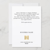 メリークリスマス金ゴールドスクリプトのビジネスロゴブランド シーズンカード (裏面)