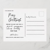 メリークリスマス金ゴールドスクリプトフォトフォイルホリデー 箔シーズンポストカード (裏面)