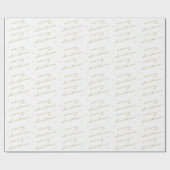 メリークリスマス金ゴールドスクリプト金ゴールドハート ラッピングペーパー (フラット)