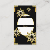 メリークリスマス金ゴールドスターズギフトラベル 名刺 (裏面)