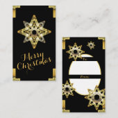 メリークリスマス金ゴールドスターズギフトラベル 名刺 (正面/裏面)