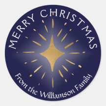 メリークリスマス金ゴールドスターネイビーブルー