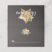 メリークリスマス金ゴールドスターブラウン プレイスカード (外部開封)