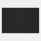 メリークリスマス金ゴールドスター金ゴールドハートパターン ラッピングペーパーシート (正面2)