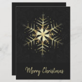 メリークリスマス金ゴールドスノーフレーク (正面/裏面)