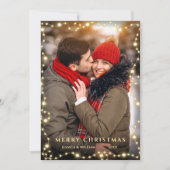 メリークリスマス金ゴールドスパークルスクリプトPHOTO Greeting シーズンカード (正面)