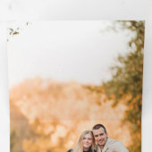 メリークリスマス金ゴールドスワールツリー4写真コラージュ 三つ折りクリスマスカード (内部最初)