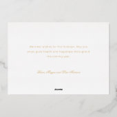 メリークリスマス金ゴールドスワールツリー4写真コラージュ 箔シーズンカード (裏面)