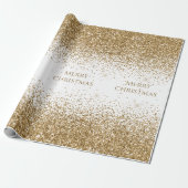 メリークリスマス金ゴールドタイポグラフィエレガントグリッター ラッピングペーパー (アンロールド)