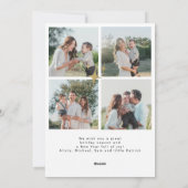 メリークリスマス金ゴールドタイポグラフィモダンアーチ写真 シーズンカード (裏面)