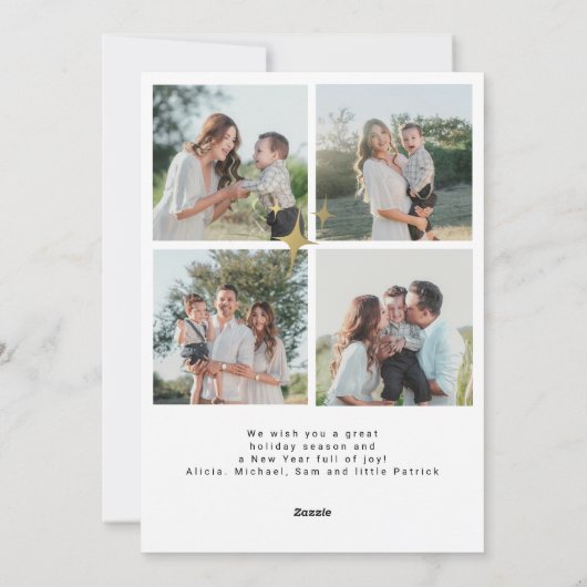 メリークリスマス金ゴールドタイポグラフィモダンアーチ写真 シーズンカード (裏面)