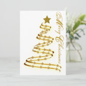 メリークリスマス金ゴールドツリースター抽象芸術の概要 シーズンカード (スタンド正面)