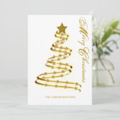 メリークリスマス金ゴールドツリースター抽象芸術の概要 シーズンカード (スタンド正面)
