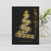 メリークリスマス金ゴールドツリースター抽象芸術の概要 シーズンカード (スタンド正面)