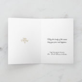 メリークリスマス金ゴールドハートツリーオーナメント カード (内部)