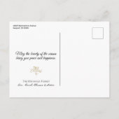 メリークリスマス金ゴールドハートツリーオーナメント ポストカード (裏面)