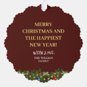 メリークリスマス金ゴールドパパ オーナメントカード (裏面)