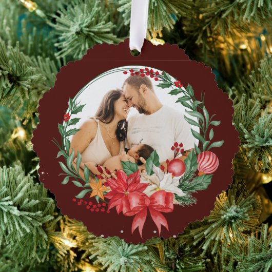 メリークリスマス金ゴールドパパ オーナメントカード (インサイチュ (木))