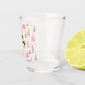 メリークリスマス金ゴールドピンクツリー ショットグラス (右)