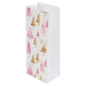 メリークリスマス金ゴールドピンクツリー ワインギフトバッグ (裏面アングル)