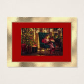 メリークリスマス金ゴールドファミリーフォトトナカイ赤 (裏面)