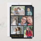 メリークリスマス金ゴールドフィリグリー木のホリデーカード サンキューカード (裏面)