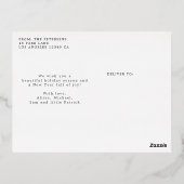 メリークリスマス金ゴールドフォイルクラシック赤 箔シーズンポストカード (裏面)