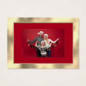 メリークリスマス金ゴールドフレームレッドフォトスノーフレーク (裏面)