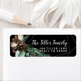 メリークリスマス金ゴールドフローラ枠 ラベル