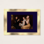 メリークリスマス金ゴールドブルーネイビーフォトスノーフレーク (裏面)