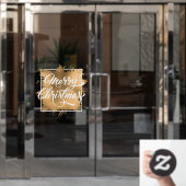 メリークリスマス金ゴールドホイルフェイクス ウィンドウサイン (オフィスドア)