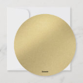 メリークリスマス金ゴールドホリー丸型フォトカード シーズンカード (裏面)